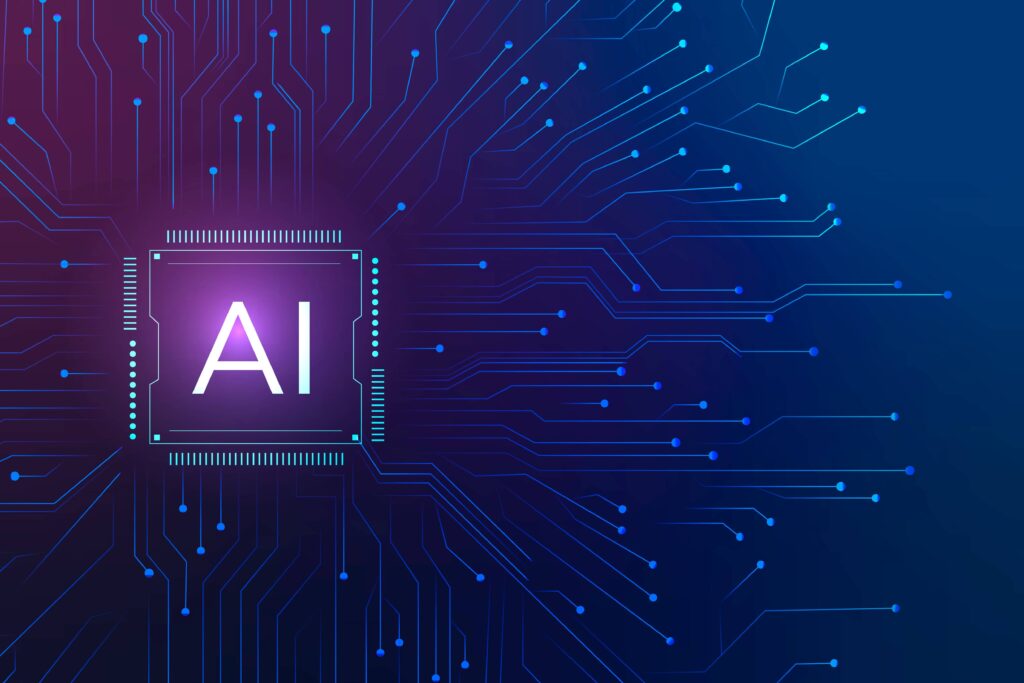 ai technology microchip background digital transformation concept